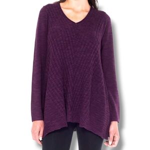 Beatrix OST Sweater Ribbed Top Plum Purple Long Sleeve Shirt Size S
